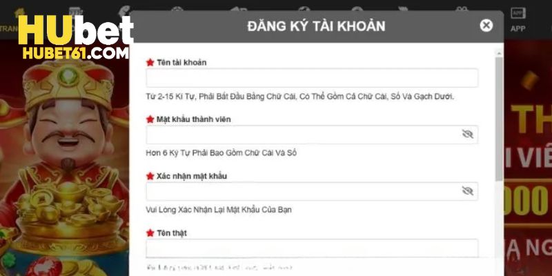 Quy trình đăng ký Hubet chỉ với 3 thao tác nhanh chóng